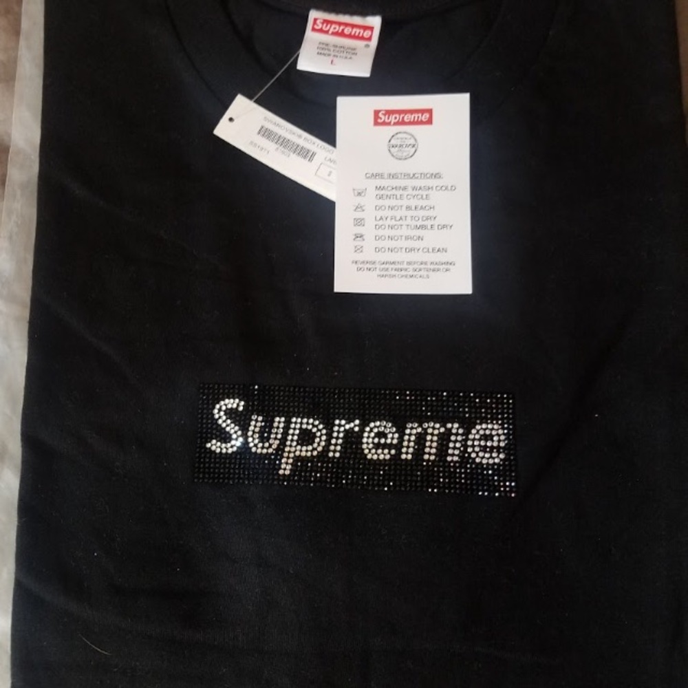❌SOLD❌ Supreme Swarovski Box Logo Tee Black